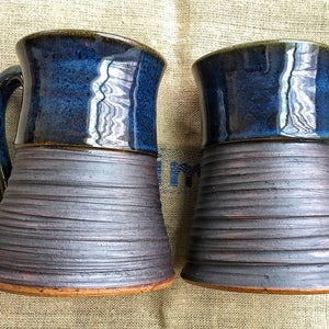 Handmade pottery mug, blue coffee mug, pottery gift image 3