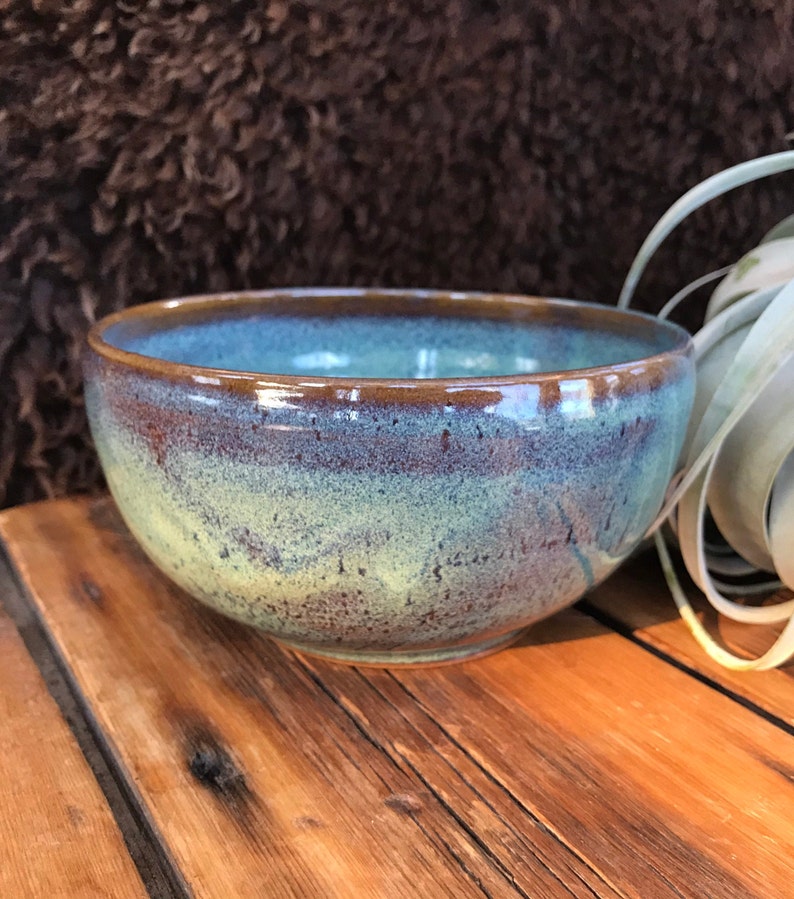 Turquoise Pottery Cereal Bowl