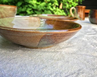 Pottery bowl, shallow breakfast bowl