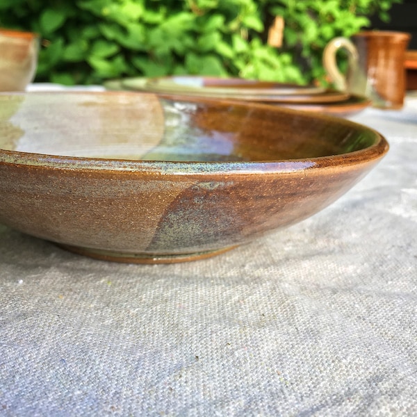 Pottery bowl, shallow breakfast bowl