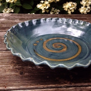 Pottery Pie Pan, stoneware pie plate, oven safe