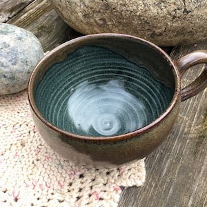 Soup Mug, Handmade Pottery Soup Mug