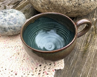 Soup Mug, Handmade Pottery Soup Mug