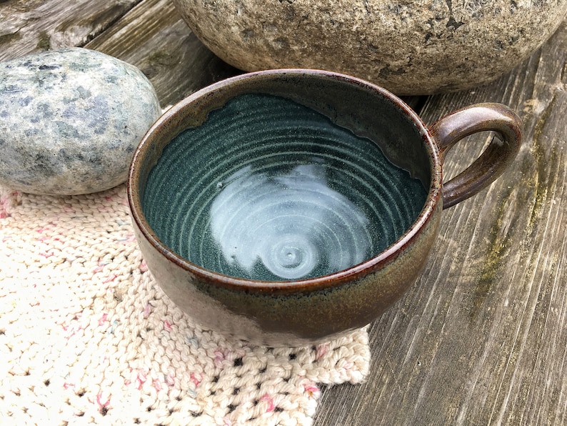 Soup Mug, Handmade Pottery Soup Mug image 1