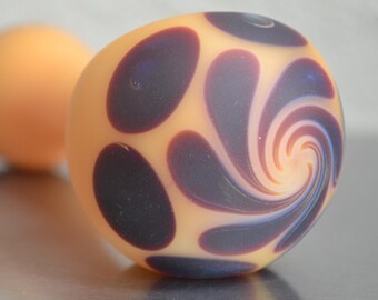 Glass Pipe, Spoon Pipe, Tan and Purple Spoon Pipe, Glass Blown Pipes, Smoking Pipes, Unique Glass Pipes, Carmel Pipe, Smoking Glass Pipe