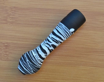 Glass Pipe, Pipe, Pipe, Black Pipe, Black and White Bat Pipe, Borosilicate