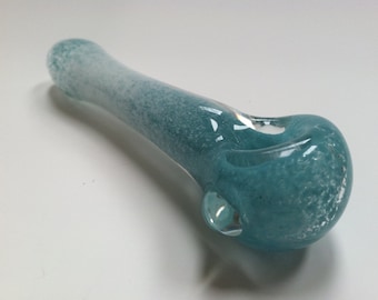 Pipa de vidrio, Pipa cuchara, Pipa cuchara verde azulado y blanca, Pipas, Pipa, Pipas de vidrio soplado, Pipas de vidrio para fumar, Pipas de vidrio azul, Pipas de vidrio blanco