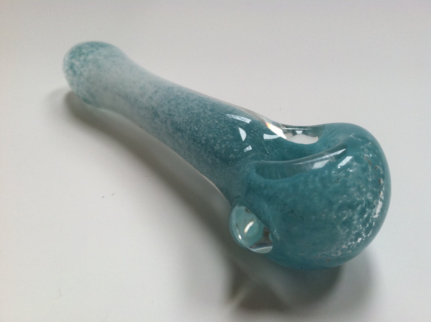 Glass Pipe Spoon Pipe Teal and White Spoon Pipe Pipes Etsy
