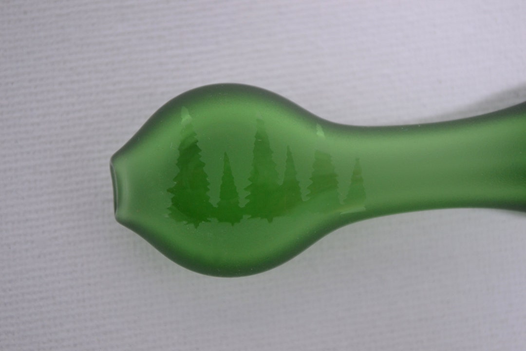 Glass Pipe Green Bat Pipe Tree Glass Pipe Green Smoking Etsy