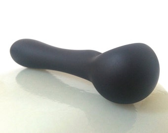 Glass Pipe, Spoon Pipe, Sandblasted Pipe, USA Pipes, Glass Blown Pipes, Black Sand Etched Spoon Pipe, Pipes