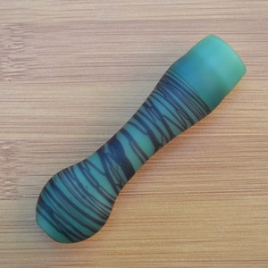 Glass Pipe, Pipe, Green and Black Bat Glass Pipe, Small Glass Pipe, Green Glass Pipe, Borosilicate Pipe