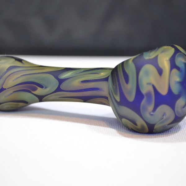 Glass Pipe, Green and Blue Spoon Smoking Pipes, Pipe, Pipes, Glass Blown Pipes, American Made Pipes, Handmade Pipes, Unique Pipes