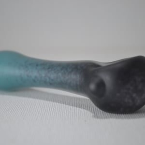 Glass PIpe, Glass Spoon Pipe, Aqua Pipe, Black and Aqua Glass Pipe, Sandblasted Pipes, Matte Finish Pipes, Frosted Glass Pipes