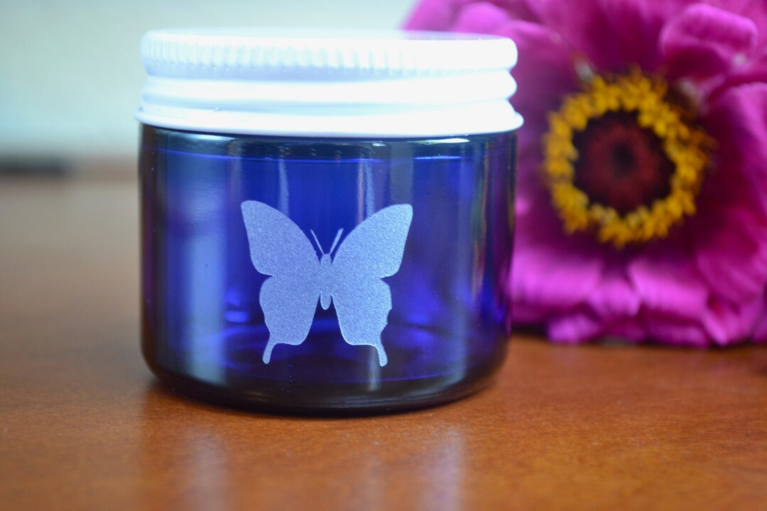 Glass Jars Little Glass Jar Small Glass Jar Blue Jar Small Etsy