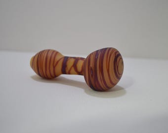 Glass Pipe, Spoon Pipe, Tan and Red/Purple Spoon Pipe, Glass Blown Pipes, Smoking Pipes, Unique Glass Pipes, Carmel Pipe, Smoking Glass Pipe