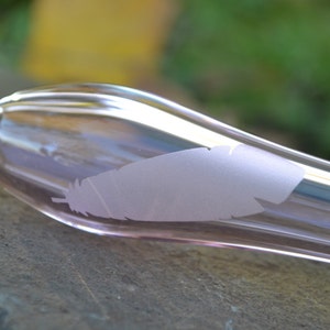Glass Pipe, Spoon Pipe, Pink Pipe, Pink Glass Pipe, Feather Glass Pipe, Sand Etched Pipe, Borosilicate