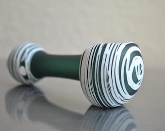 Glass Pipe, Spoon Pipe, Glass Pipes, Green Pipes, Green and White Glass Pipe, Sand Etched Pipe, Borosilicate