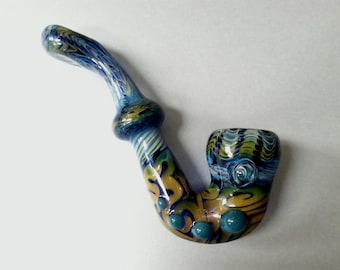 Glass Pipe, Sherlock Pipes, Pipes, Pipe, Glass Blown Pipes, Blue Sherlock Pipes, Glass Sherlock Pipes, Glass Smoking Pipes