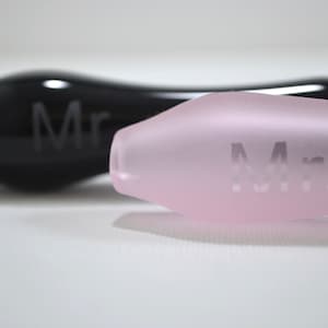 Glass Pipes, Glass Spoon Pipes, Black Glass Pipe, Love, Bachelorette Party, Bachelor Party, Mr. and Mrs. Pipes, Wedding Favor, Pink Pipes