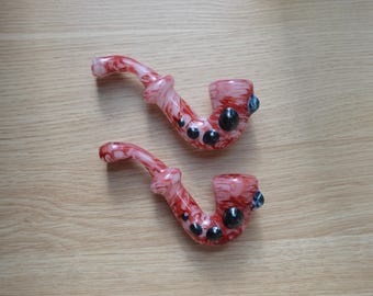 Glass Pipe, Sherlock Pipe, Pipes, Pipe, Glass Sherlock Pipes, Red Sherlock Pipes, Glass Blown Pipes, Glass Smoking Pipes