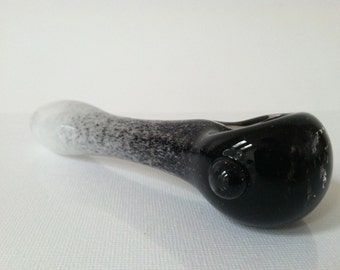 Glass Pipe, Glass Spoon Pipe, White Pipe, Black and White Glass Pipe, Glass Blown Pipes, Smoking Glass Pipes
