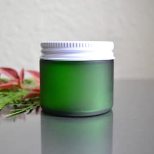 Glass Jars, Little Glass Jar, Small Glass Jar, Green Jar, Small Jar, Sand Etched Jar, Stash Jar, Matte Finish Jar, 2 oz Jars