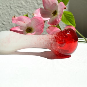 Glass Pipe, Pipes, Glass Blown Pipes, Red Glass Spoon Pipes, Spoon Pipe, Small Glass Spoon Pipes, Glass Smoking Pipes, Glass Blown Pipes