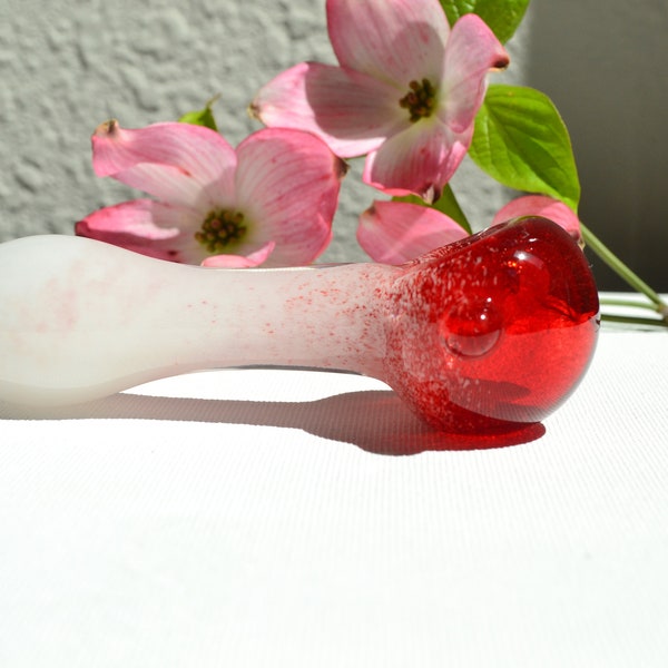 Glass Pipe, Pipes, Glass Blown Pipes, Red Glass Spoon Pipes, Spoon Pipe, Small Glass Spoon Pipes, Glass Smoking Pipes, Glass Blown Pipes