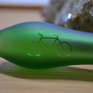 Glass Pipe, Pipe, Bike, Bicycle, Bicycle Pipe, Sand Etched Pipe, Glass Blown Pipe, Borosilicate