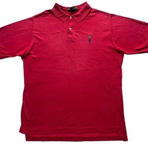 Men&#39;s Vintage Red Golf Polo &#39;Country Cottons&#39; XL Made in USA Single Stitch