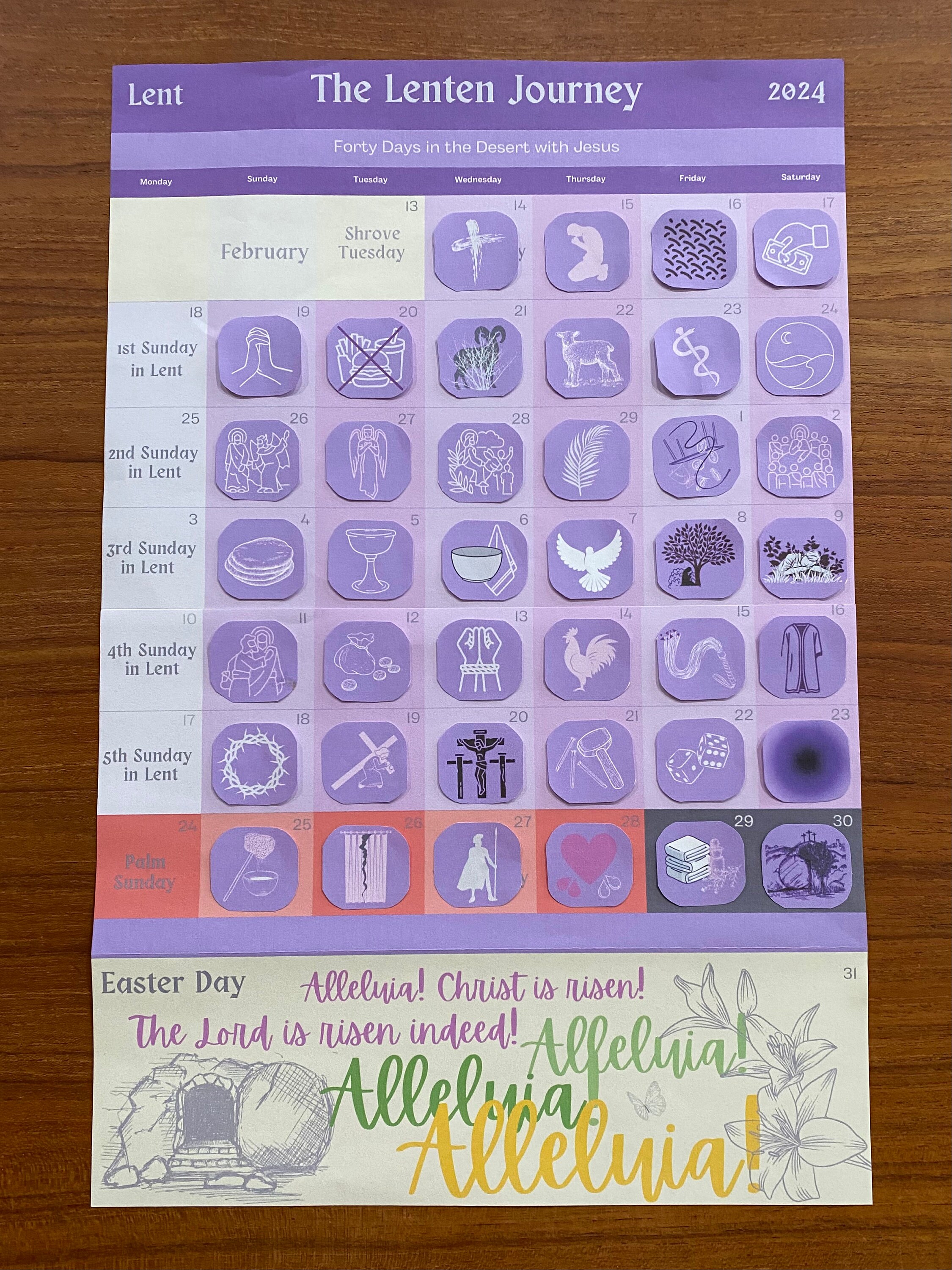 Printable Lent Calendar Liturgical Calendar Lenten Calendar Lent ...