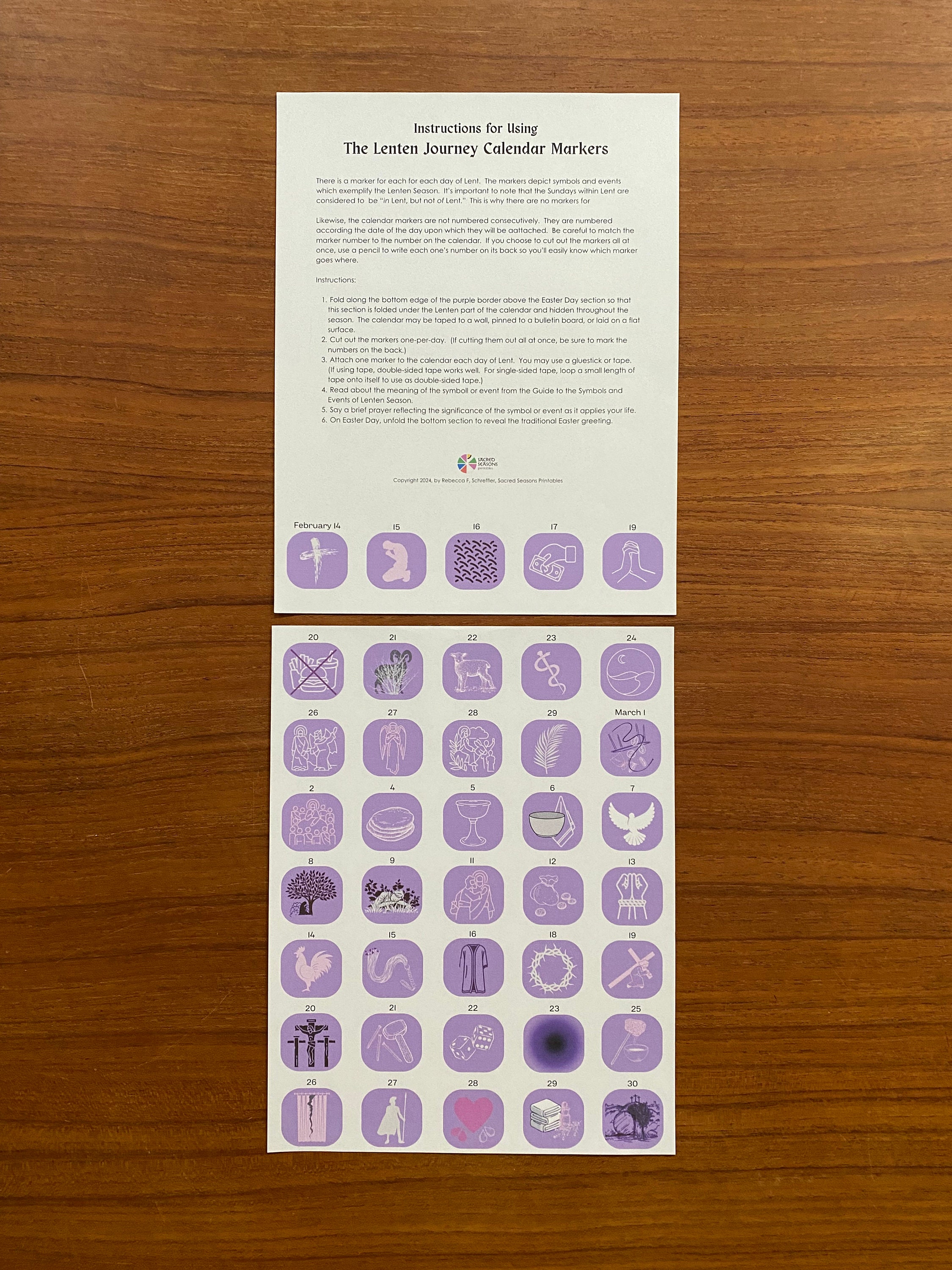 Printable Lent Calendar Liturgical Calendar Lenten Calendar Lent ...