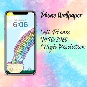 Papel de parede inspirado em crochê | Papéis de parede digitais | Papel de Parede de Arco-Íris de Crochê | Papel de parede móvel | Papel de Parede Arco-Íris | Papel de parede do iPhone