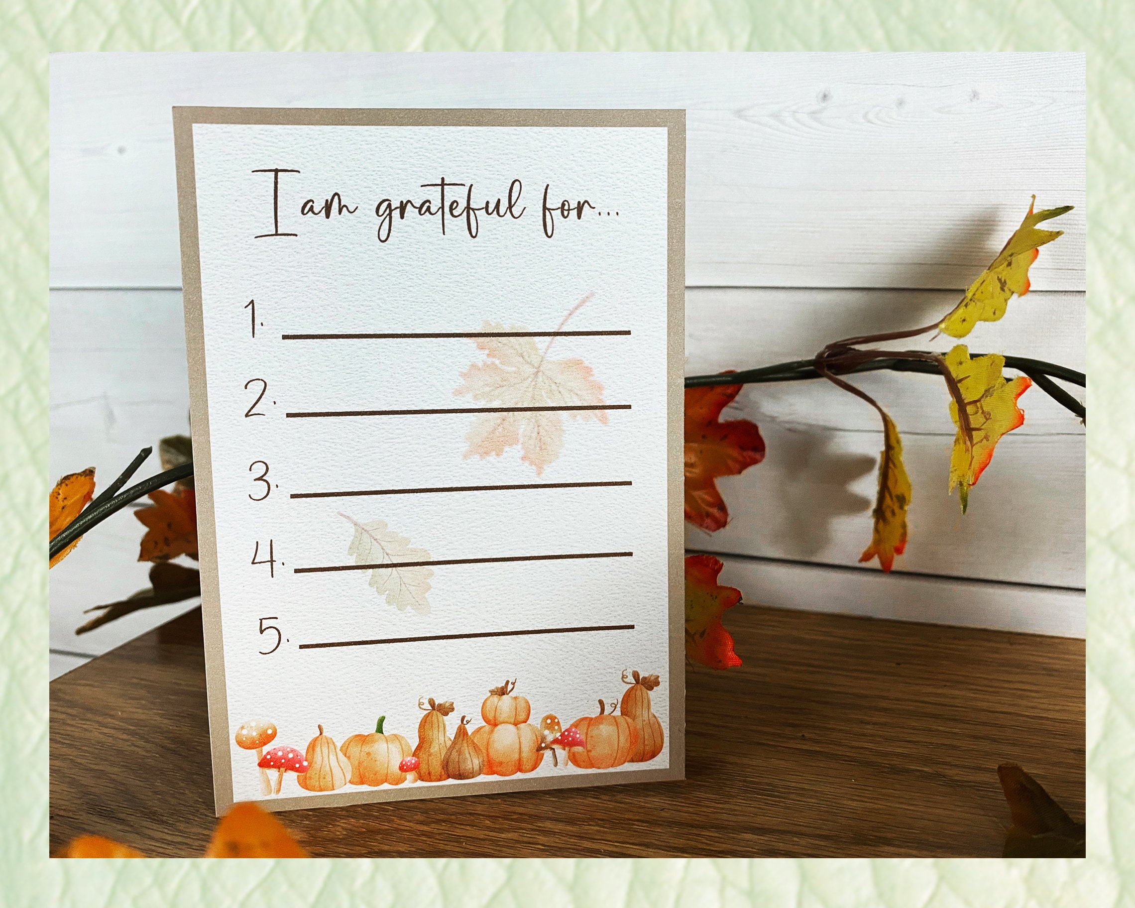 Thanksgiving Gratitude List Printable - Gratitude List for Holiday ...