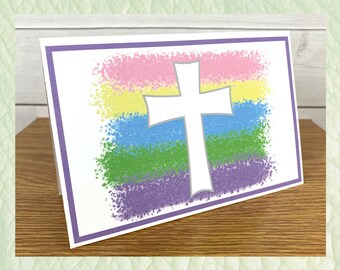 Pastel Cross Easter Printable Greeting Card