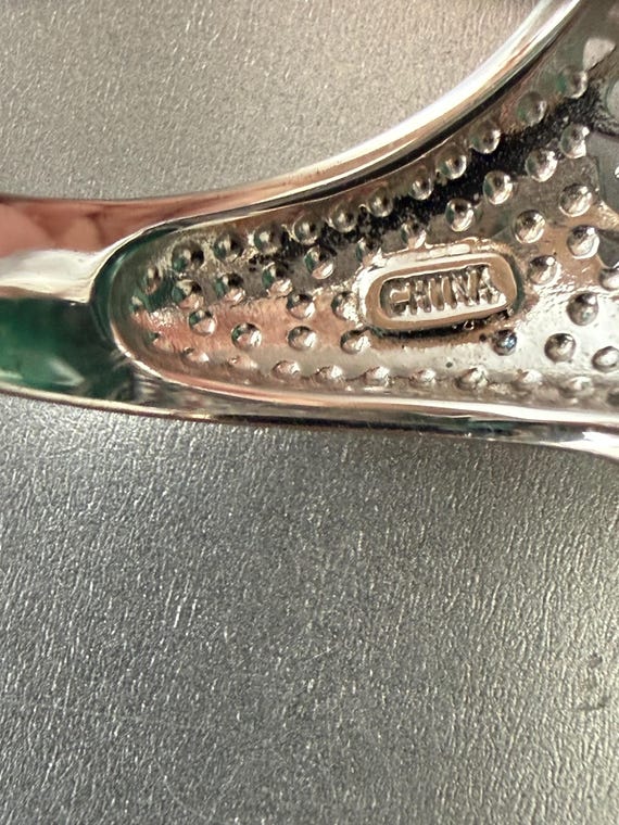 Statement Ring Sterling Silver Round Malachite Sz… - image 5