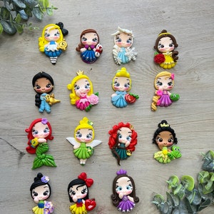 CLAYS: PRINCESS, clays, bow centers, clay dolls, clay centerpieces, bow supplies, diy craft, bow centerpieces
