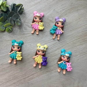 CLAYS: BEAR CUTIE clay doll , clays, bow centers, clay dolls, clay centerpieces, bow supplies, diy craft, bow centerpieces,