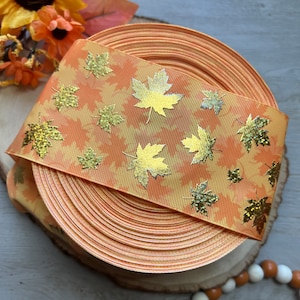 3&quot; foil thanksgiving Ribbon, 3&quot; Grosgrain foil Ribbon, 3 inch thanksgivig ribbon, grosgrain ribbon, Hairbow Ribbons, thanksgiving ribbon