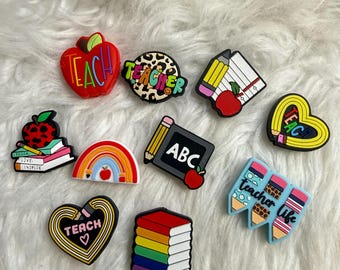 Back to School Silicone Beads,Best Teacher Ever Beads,Teacher Focal Beads, Silicone Beads,Beads ,Badge Reel Beads, Teacher aprecciation bead