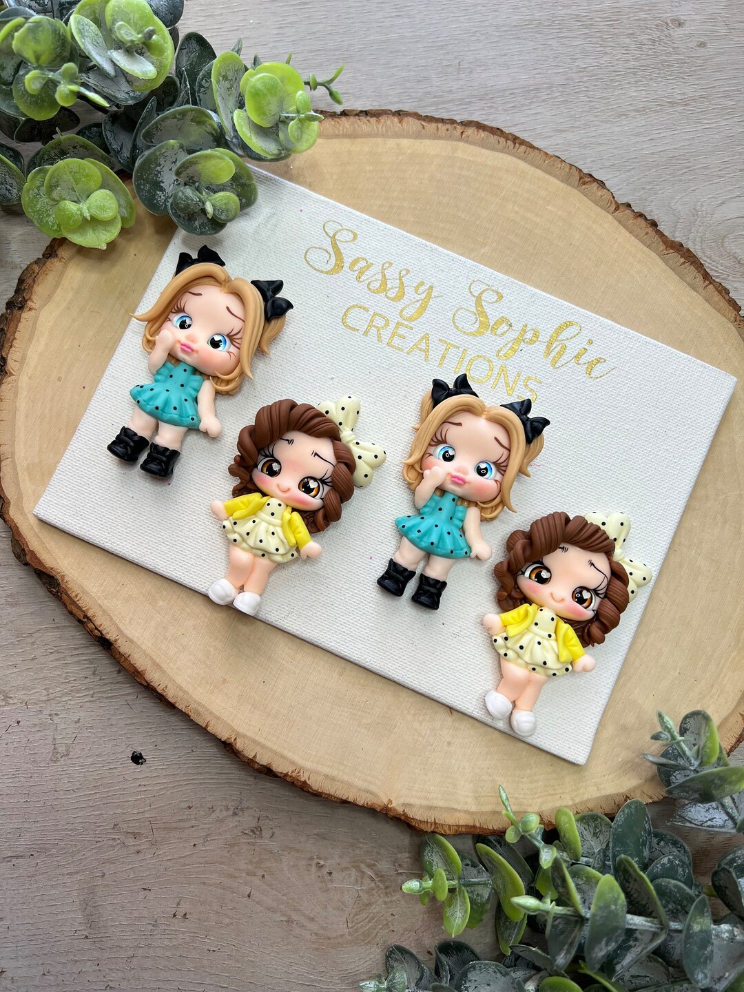 CLAY POLKADOT CUTIE Clay, Hair Bow Clay Centers , Clays, Bow Centers