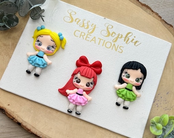 CLAYS: POWERFUL CUTIES, clays, bow centers, clay dolls, clay centerpieces, bow supplies, diy craft, bow centerpieces,