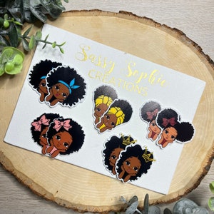 Flat Back Resin Afro Puff Embellishments, Bow Centers (Set of 2)