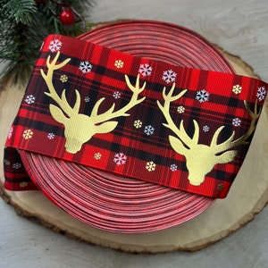 3&quot; foil christmas  Ribbon, 3&quot; Grosgrain foil Ribbon, 3 inch christmas ribbon, grosgrain ribbon, Hair bow Ribbons, christmas ribbon