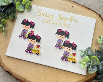 SET OF 2:Back to school Flat Back Planar Resin,hair bow center,embellishment,cabochon,flat back resin,flat back for bows,bow embellishments,