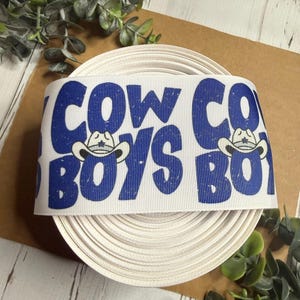 Cowboys Ribbon, 3 Inch Grosgrain, Hairbow Supplies (By The Yard) image 1