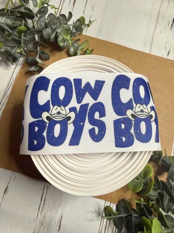 Cowboys Ribbon, 3 Inch Grosgrain, Hairbow Supplies (By The Yard)