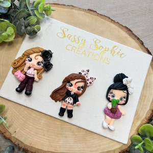 CLAYS: BOW CUTIE, clays, clay bow center, bow centers, clay dolls, clay centerpieces, bow supplies, diy craft, bow centerpieces