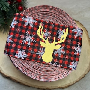 3&quot; foil christmas  Ribbon, 3&quot; Grosgrain foil Ribbon, 3 inch christmas ribbon, grosgrain ribbon, Hair bow Ribbons, christmas ribbon