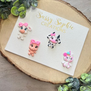 CLAYS; CUTIE ANIMAL  clay center, clays, bow centers, clays, clay centerpieces, bow supplies, diy craft, bow centerpieces,
